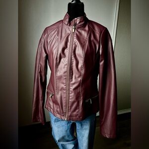 Miss Lili Deep Red Leather Jacket